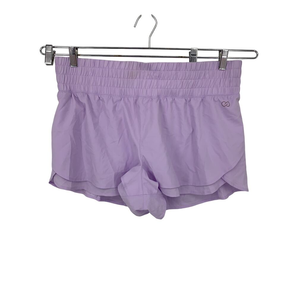 NWT CALIA Step Up Shorts Womens XXL Purple High Rise 3" Inseam Smocked Waist